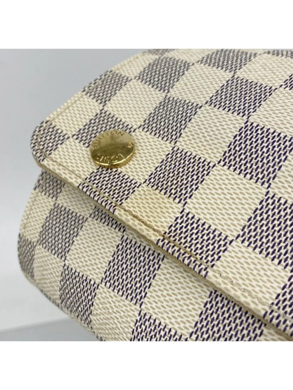 Louis Vuitton Shoulder Bag Damier Azur Naviglio White